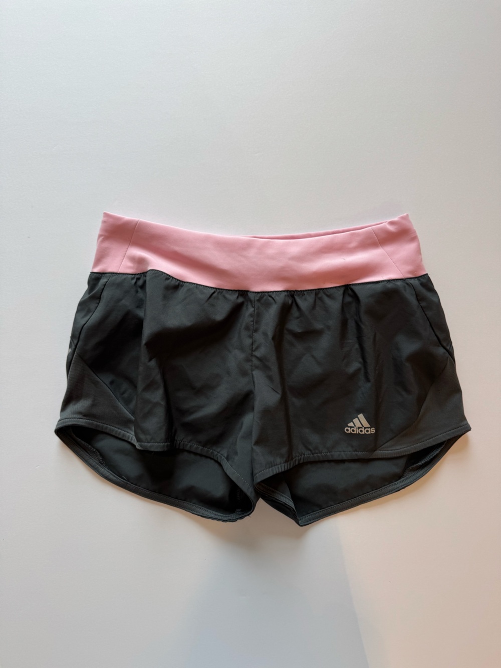 Y2K 2000s adidas Black Athletic Shorts with Pink Waistband